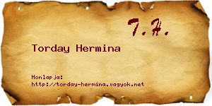 Torday Hermina névjegykártya